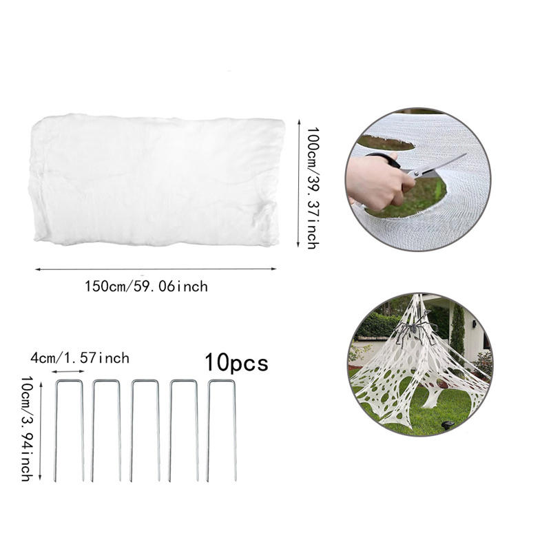 

Halloween Cobweb Netting Scary Decor Giant Stretchy Spider Web Outdoor Haunted House Ripped Prop Durable Party Supplies