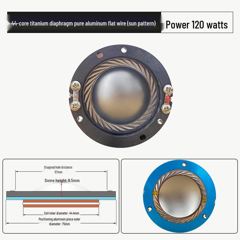 44.4mm High-Frequency 44 Core Speaker Coil - Outdoor High Power Round Frame Repair Parts
