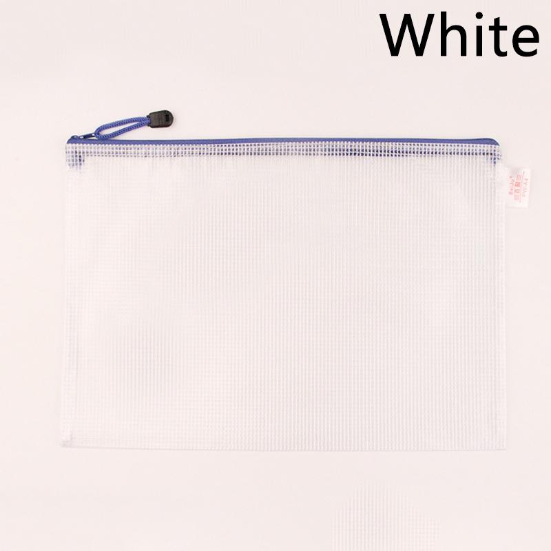 1PC PVC Document Bag Transparent Grid A3/A4/A5/A6 School Office Stationery Pouch Bag Zipper