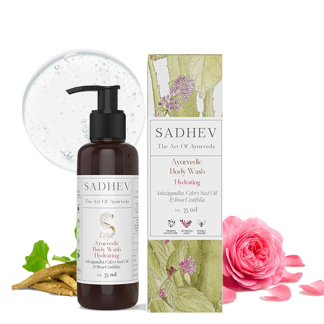 

Sadhev Ayurvedic Body Wash Hydrating - Ashwagandha, Celery Seed Oil & Rosa Centifolia - 75ml