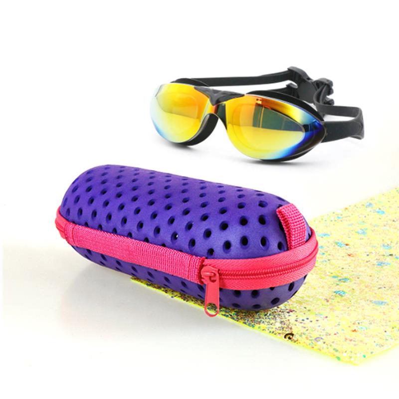 EVA Swimming Goggles Storage Box with Clip &amp Drain Holes Goggles Protective Case Breathable for Men Women Kids