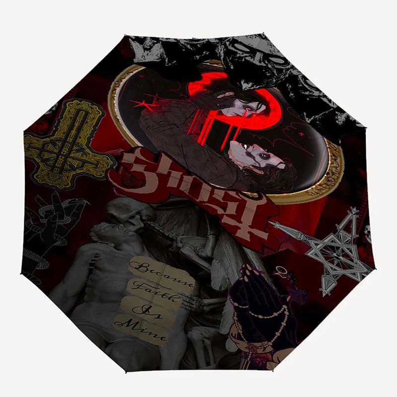 1 шт. Зонт Ghost Faith, автоматический, ветрозащитный, компактный, для путешествий, подарок на день рождения, Рождество, для бизнеса 93017