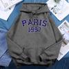 City Letter Print Hoodie Warm Wool Daily Pullover Fashion Casual Loose