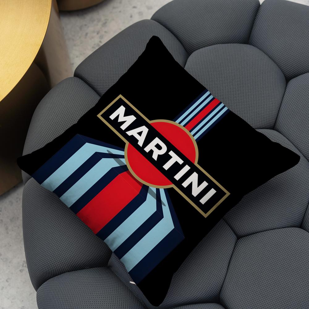 Racing Martini Stripe Cushion Cover 2-in-1 Reversible Plush Pillow Cover | Car/Sofa/Bed | Perfect Gift