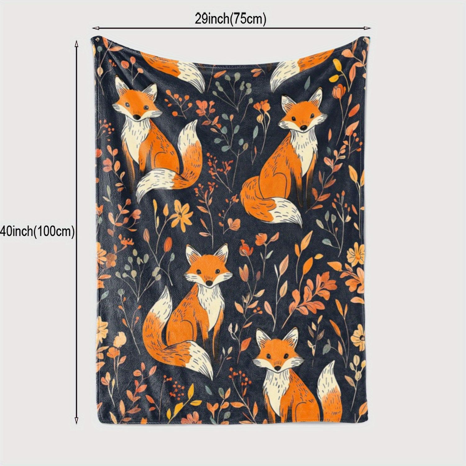 

1pc Fox Printed Flannel Blanket, Gift for African Girls, Granddaughter, Daughter, Holiday Blanket, Gift Blanket, Multi-purpose O 130x150cm