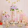 3-Pack Wedding Table Gold Metal Flower Stand - Floor Standing Vase Stand Pathway Full Height Column Tabletop Centerpiece