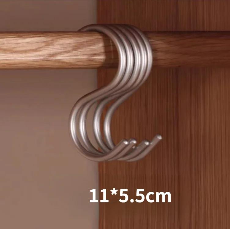 Multi-function Rack Hook,Heavy Duty Hanger, Aluminium Alloy S Hanging Hooksfor Bedroom Kitchen Hats Belt Bags Jeans Towels,5Pcs