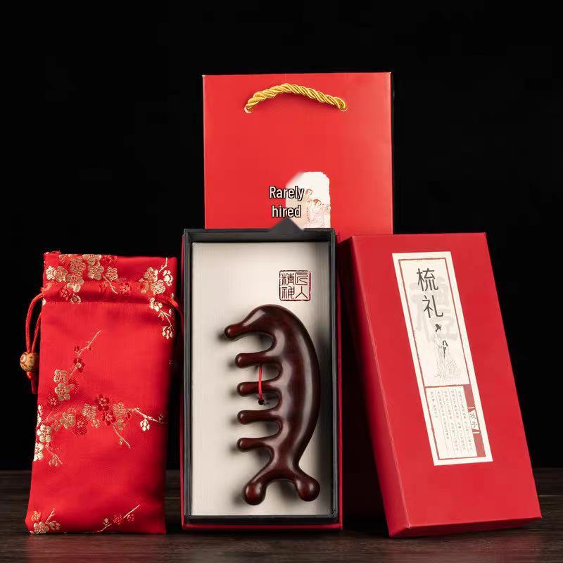 Ancient Style Rosewood & Green Sandalwood Massage Comb Gift Set