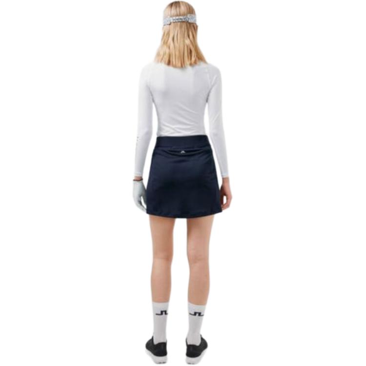 J.Lindeberg Solid High-Waisted Split Casual Mini Skirt Women skirts Navy-Blue GWSD06338-6855