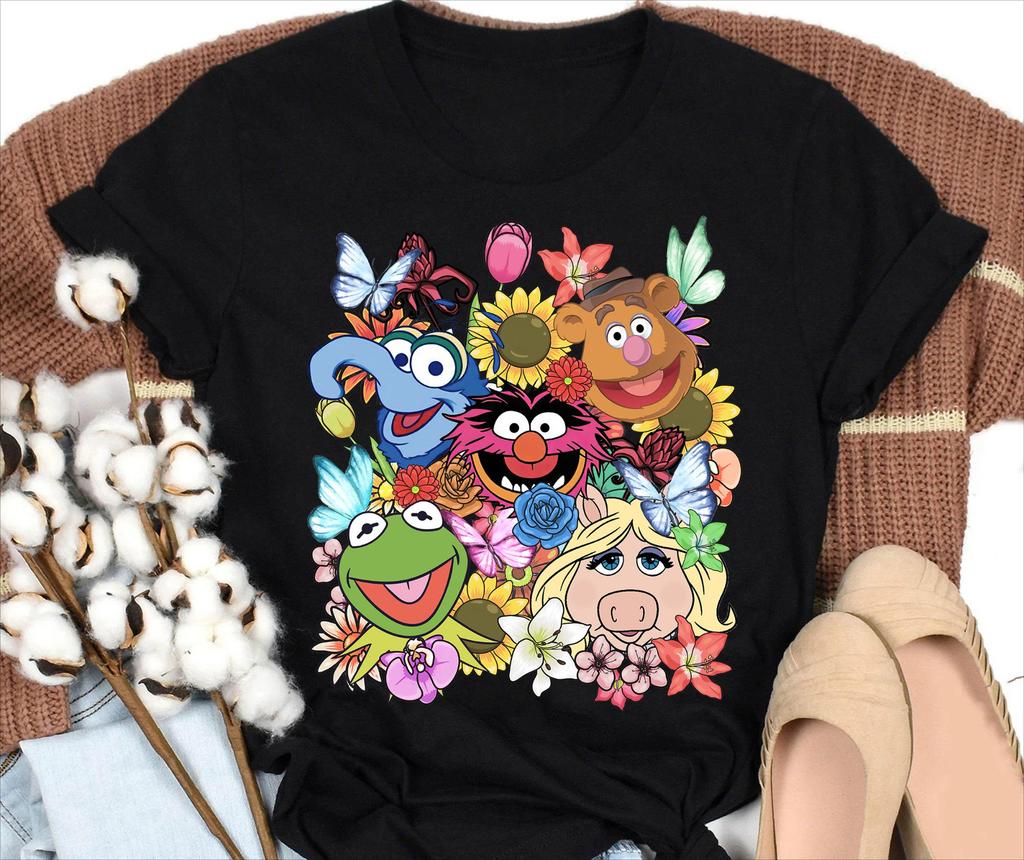 The Muppets Floral Characters Kermit Fozzie Gonzo Animal Muppet Ms Piggy Shirt Magic Kingdom Land Family Shirts
