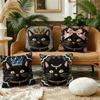 Black Cat Blue Crown Cushion Cover Pillow Case Plush Fabric Soft Double Sided Print Sofa Cushion Cover Throw Pillow Covers