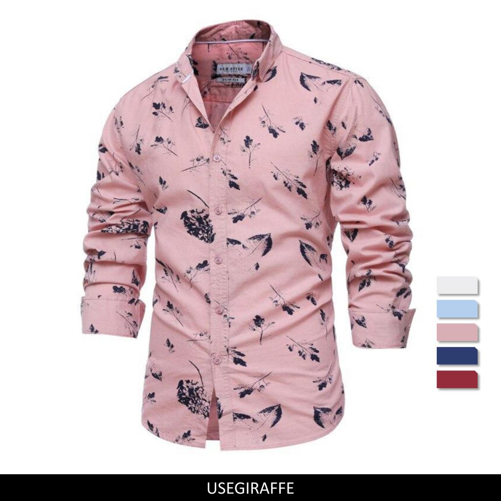 Cotton Shirt Men Fashion Trend Printed 