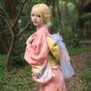 Traditionelles formelles japanisches Damen-Besuchskimono-Set für Reisen und Hochzeiten