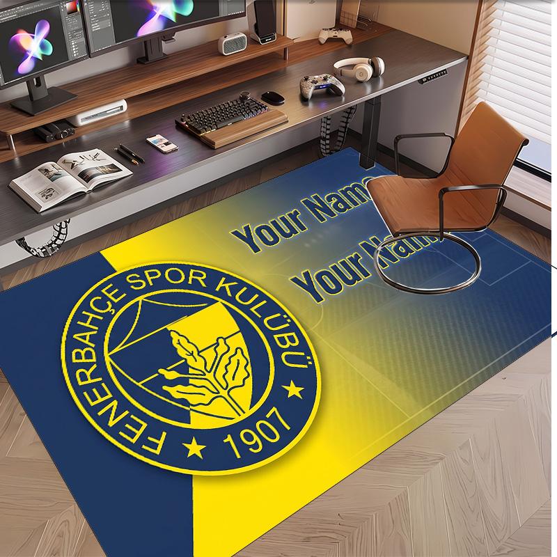 Personalized Crystal Velvet Carpet Fenerbahçe FC Pattern Non Slip Floor Rug