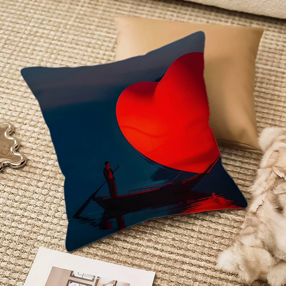 Creative Heart Stealing Theme Pillow Case Anti-dustmite Invisible Zipper Sofa Bed