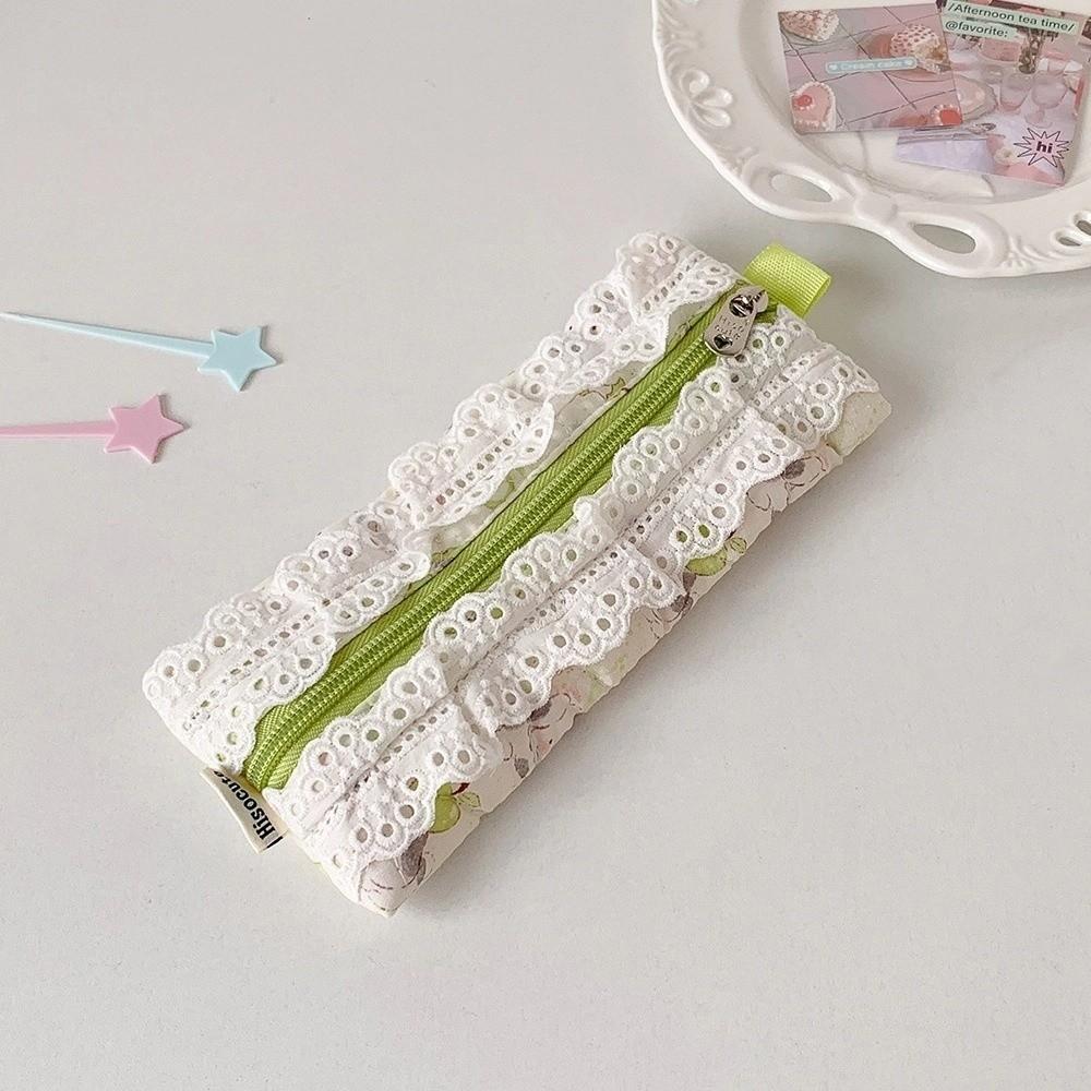 Desktop Storage Korean Style Pencil Case Sweet Lace Bow Pencil Pouch  Stationery Holder