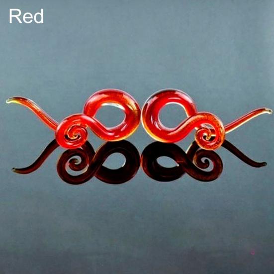 1 Par Unisex Calibres para Oreja de Caracol Retorcido de Vidrio Colgantes Tapones Dilatadores Expansores