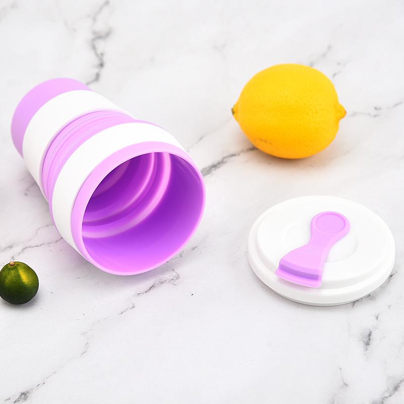 Silicone Folding Cup, Hot Drink Cup, Camping Travel, Portable, Anti-Drop Drinking Milk, High-Temperature Resistant Straw Cup