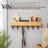 Heavy Duty Key Hanger Wooden Holder, Solid Wood Organizer with 6 Hooks, Modern Kitchen Tool Wall Mounted for Entryway And Office Storage