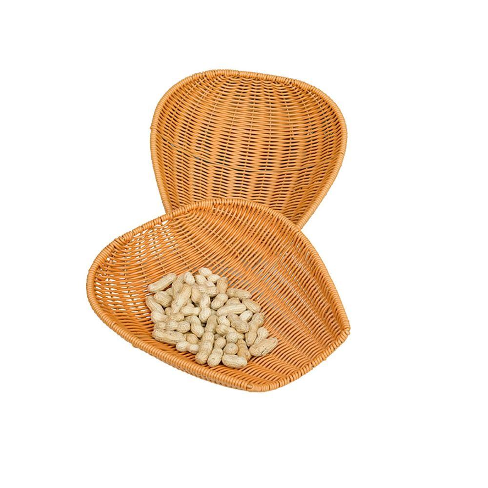 Creative Imitation Vine Winnowing Basket Brown Hand Weaving Drain Basket Sturdy Sun-dry Storage Basket Sundries Organizer