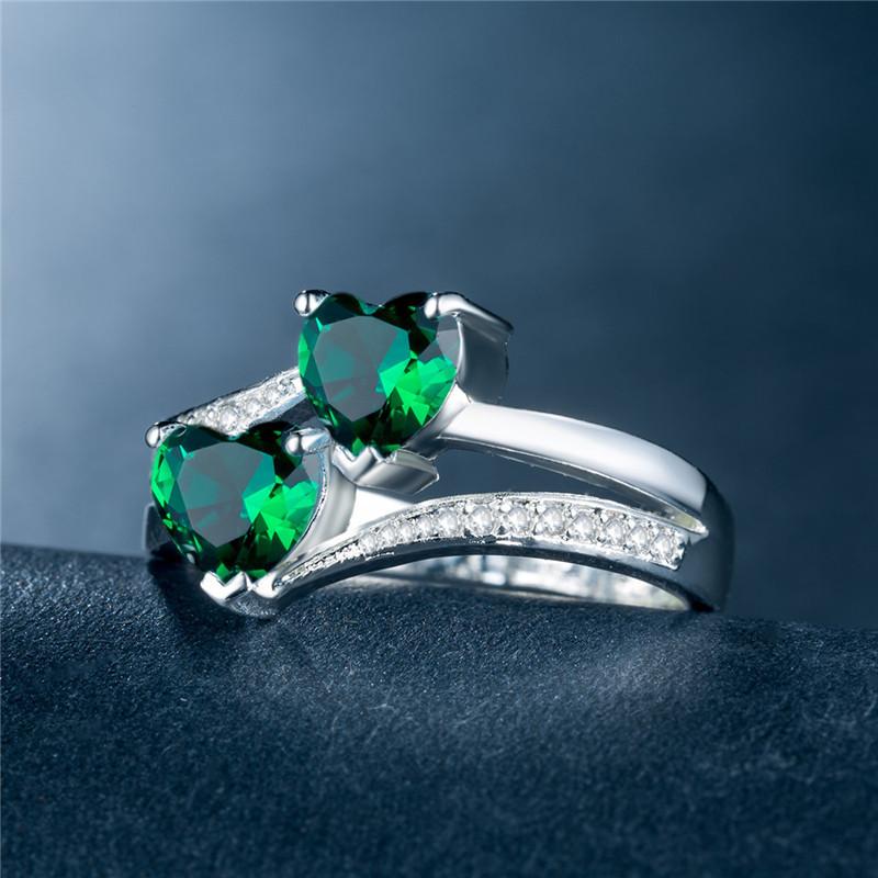 2026 Design Double Heart Shape Zircon Ring European and American Ring Jewelry