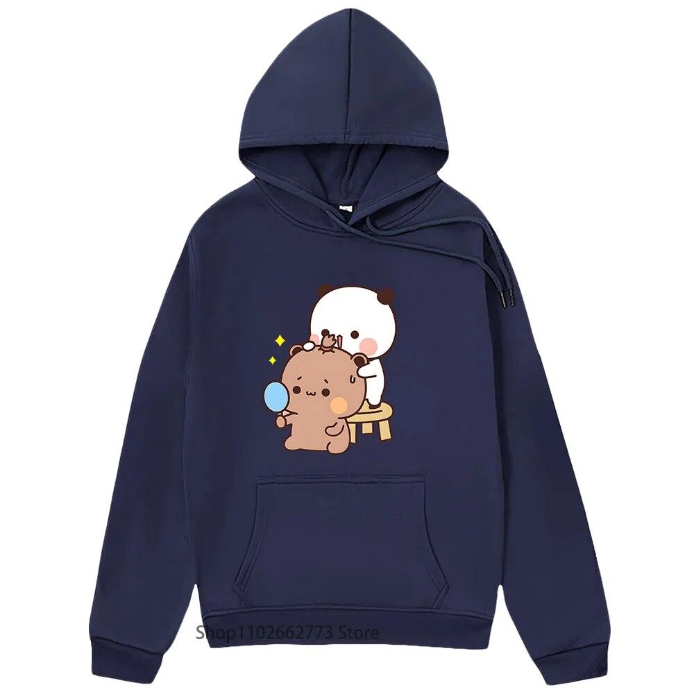 Mädchen Kawaii Grafik Hoodie Bubu Dudu Print Sweatshirt Cartoon Panda Bär Kleidung Unisex Kleidung für Frauen Y2k Kleidung Frühling