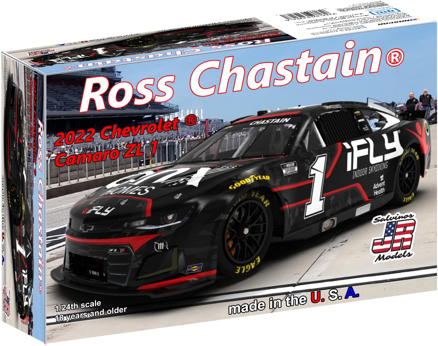

Salvinos Models Scale NASCAR 2022 Camaro ZL1 Trackhouse Racing Ross Chastain Plastic Model Jr. 1/24 (SJMTHC2022RCA)