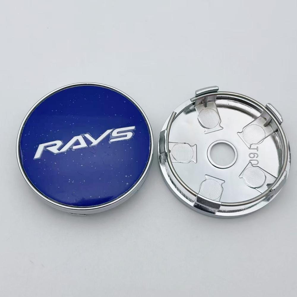 4pcs 60MM ( 56MM I.D ) Rays Logo Emblem Car Wheel Center Caps Wheel Hubcaps Auto Rim Centre Cover Black/Silver Car Accessories