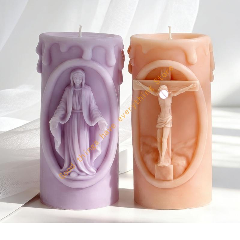 Nativity Embossed Cylinder Silicone Mould Silicone For Making Soap Chocolate Holiday Decoration 55KF