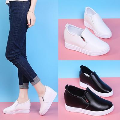 Daddy Damenschuhe Frühling und Sommer Mode Schuhe Leder Alle bequemen Casual Sports erhöhen kleine weiße Schuhe Frauen