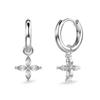 Niche Design Women's S925 Sterling Silver Zircon Hoop Earrings - Christmas Edition