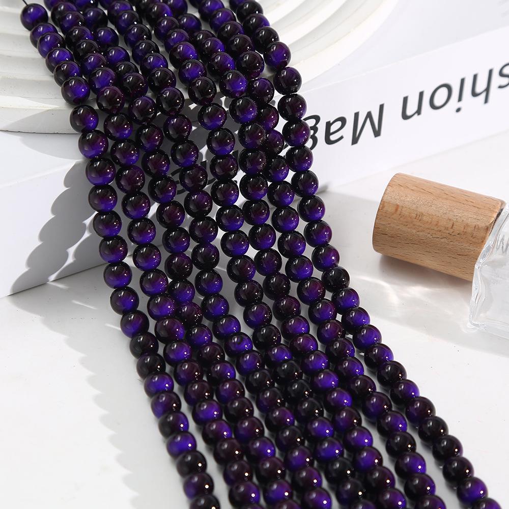 High-Quality Imitation Yellow Tiger Eye Gemstone Glass Beads for DIY Bracelets and Ornaments