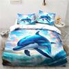 Ocean World Underwater World Dolphin Printed Bedding Set Bedroom Home Decor Bedspread Pillowcase Quilt Cover Bedding Set Luxury