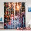 2pcs,Curtains Christmas Candy Snow Trees (3) Modern Modern Curtains Versatile Fabric Curtains Decorations Inside for Bedroom,