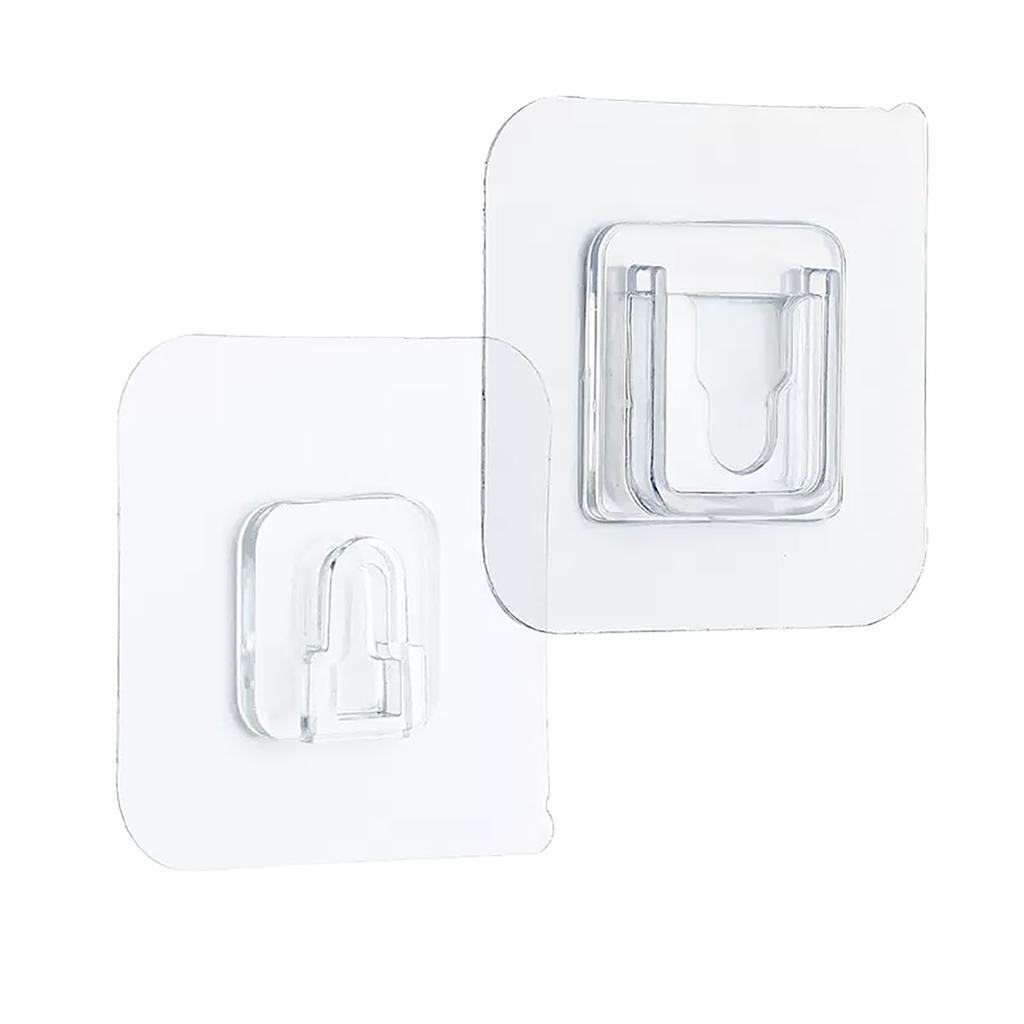 Clear Double Sided Adhesive Wall Hooks Waterproof Adhesive Wall Hooks Traceless Wall Mount Sticky Hook for Bathroom Kitchen