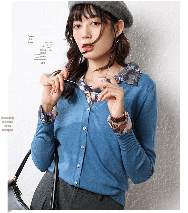 Women's Autumn/Winter 2024 Knit Cardigan Coat - Loose Fit Sweater Outerwear