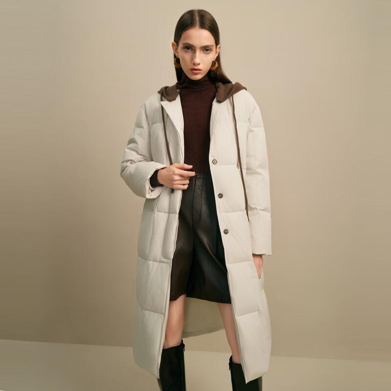 Elva' Island Women's Detachable Long-Sleeve Mid-Length Down Jacket