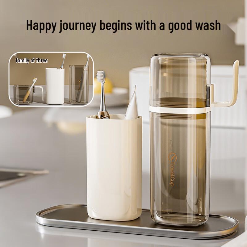 Portable 3-in-1 Travel Toothbrush & Mouthwash Cup Set