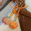 Bag Pendant 1:1 Realistic Orange Shape Resin Keychain with Bell Sound High Simulation Fruit Charm Key
