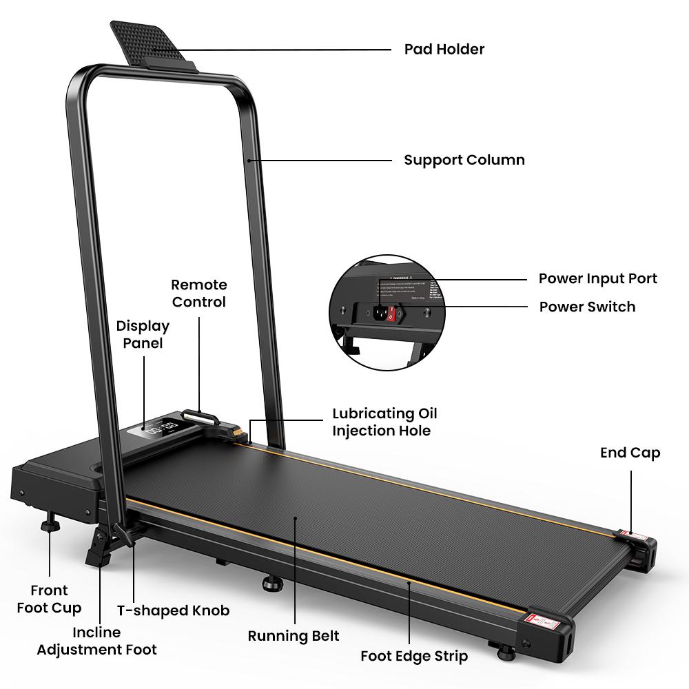 Formill FT41 Brushless Motor Walking Pad Incline Treadmill with Handle Bar 1–10KM/H Speed LED Display Remote Control Compact Home Office Treadmill