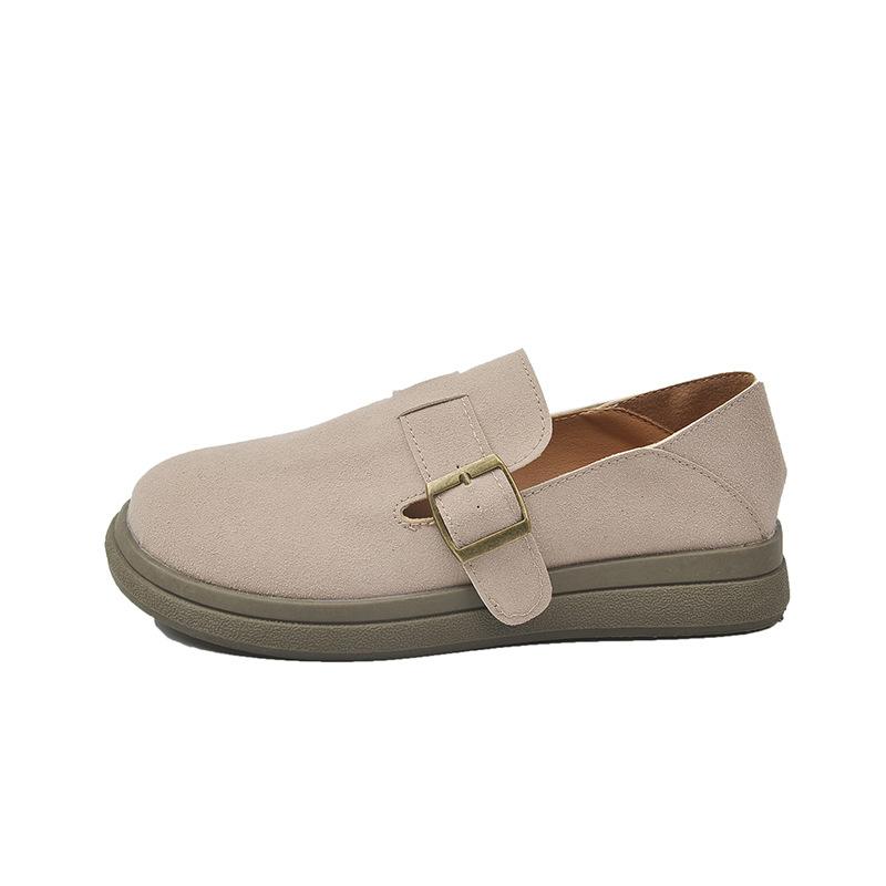 Retro Plano Femenino Primavera A Pisotón Dos Tendencia de Uso Boca Poco Profunda Zapatos Individuales Moda Femenina Zapatos de Verano para Mujer Transpirables para Clima Cálido