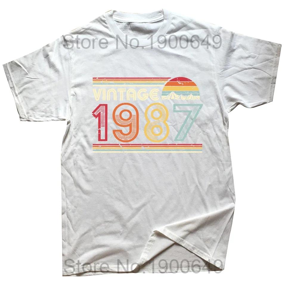 Vintage Made In 1987 Limited Edition 37 Years of Being Awesome T Shirts Summer Graphic Cotton Streetwear Birthday Gifts Tshirt