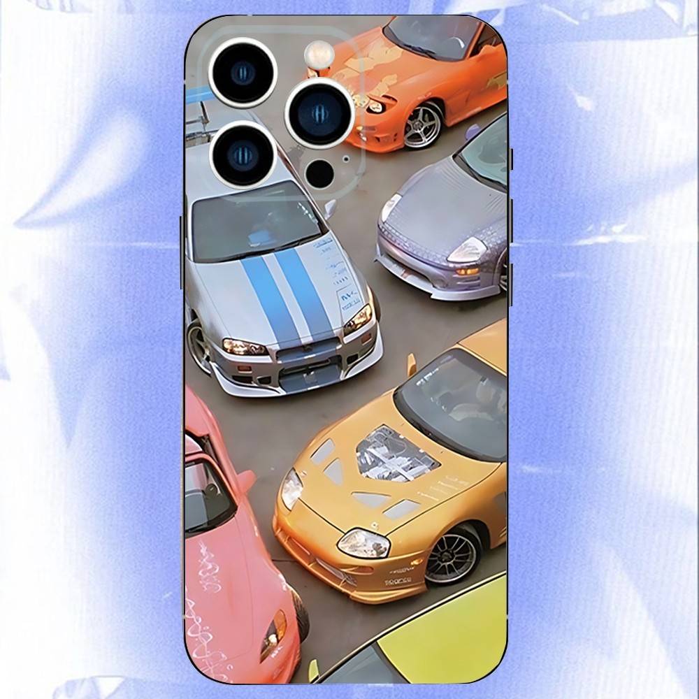 

Cars of F-Fast F-Furious Phone Case For iPhone 17,16,15,14,13,12,11,Pro,XS,Max,XR,Plus,E,SE4,Mini Black Soft Cover iPhone16promax