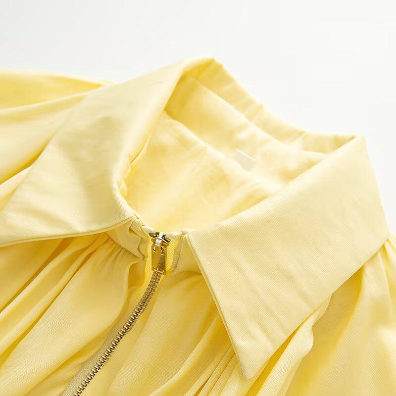 European & American Style Women's Puff Sleeve Bomber Jacket