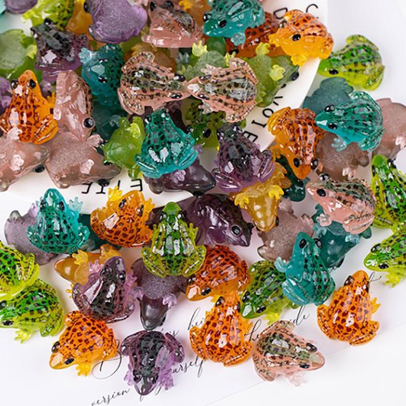 10 Pcs Noctilucent Poupée Grenouille Miniatures Maison de Poupée Mignon Nain de Jardin Féérique Décor Mousse Terrarium Artisanat Fournitures Bonsaï Bricolage Figurine