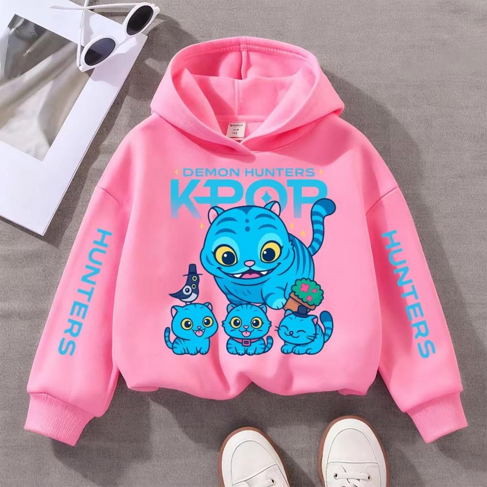 Ropa Infantil Kpop Caza de Brujas, Incluyendo Sudaderas con Capucha y Sudaderas de Moda para Niñas y Niños de 3 a 12 Años para Primavera y Otoño