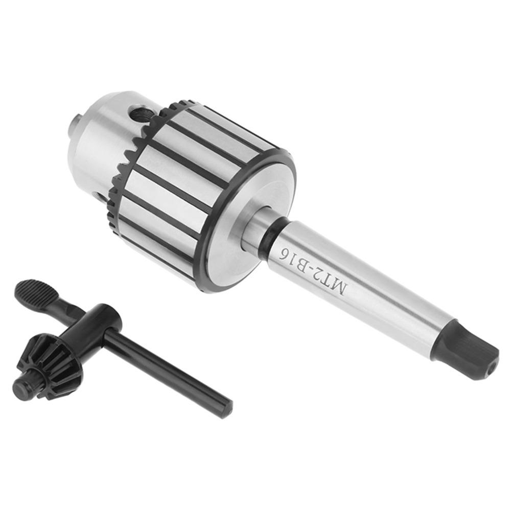 Carbide Steel Drill Chuck MT2-B16 Arbor Key Type Drill Chuck Morse Taper Arbor Adapter  For Lathe