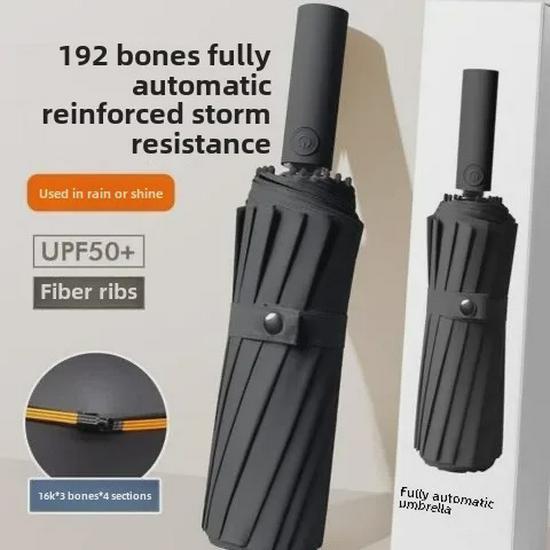 Luxury Automatic Folding Umbrella for Men – Large, Storm-Resistant, Dual-Use for Sun and Rain.
