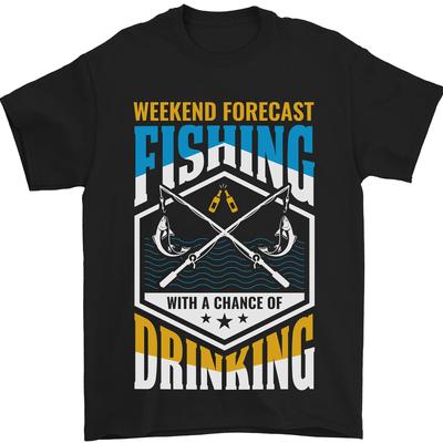 Camiseta Unisex Divertida de Pesca de Fin de Semana con Alcohol y Cerveza