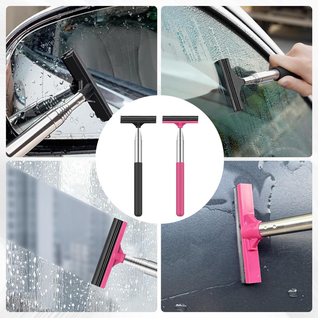 Pack of 2 Car Window Squeegee with Retractable Design Suitable for Easy Cleaning of Mirrors Windshields and Shower Doors